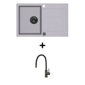 Set Tesa SQT101-AW + slavina Flexy PVD Grafit/Alumetallic