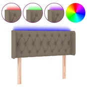 Vidaxl LED posteljno vzglavje taupe 103x16x78/88 cm blago