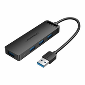 Vention USB 3.0 4-Port Hub with Power Adapter CHLBF 1m, Black