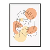 shumee SLIKOVNI PLAKAT V OKVIRJU 33x43 cm Črtna umetnost Ona P1862