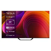 Tesla Televizor 50E655BUS, 50, 3840x2160 (4K UltraHD), Smart, GoogleTV, Crni