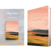 NLT Large Print Slimline Reference Bible (Hardcover, Pink Landscape, Red Letter)