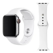 Silikonski pašček za Apple Watch 42, 44, 45, 49 mm, močan, bel