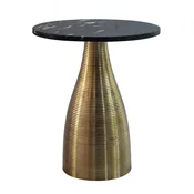 POMOCNI STOLIC crna metal, kamen