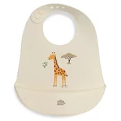 Silikonski podbradnjak Interbaby - Jirafa Savanna, bež