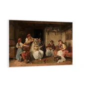 Canvas Slika na platnu Kicenje Neveste-Paja Jovanovic, 45x30 cm, Sa ramom, Bela