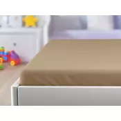 Ljubki dom Rjuha za otroško posteljico iz džersija bež barve 60 x 120 cm