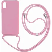 Bigcousin silikonski ovitek z vrvico za iPhone 6 Plus/6S Plus/7 Plus/8 Plus – roza