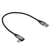 Akyga Kotni kabel USB tipa C/USB-A 30 cm AK-USB-58 60W pleten