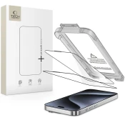 Zaščitno kaljeno steklo TECH-PROTECT QUICK SET+ 2-PACK ZA IPHONE 15 PRO ČRN (5906302318810)