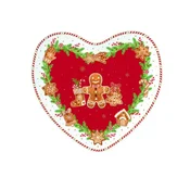 Heart-shaped platter, porcelain, 20 x 19 cm, Fancy Gingerbread - Nuo