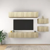 Greatstore TV omarice 8 kosov sonoma hrast iverna plošča