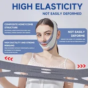 Netscroll Trak za lifting obraza za podporo konture in videza dvojne brade, silikonski gel, zračen, siv, LiftFace
