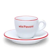 La Pavoni skodelica s krožničkom 75 ml, set 2 kos