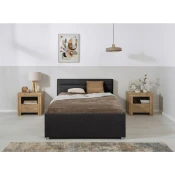 Livetastic OBLAZINJENA POSTELJA 120 cm  x 200 cm , les, kovina, umetna masa, tekstil antracit