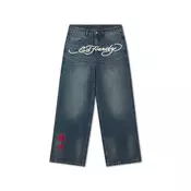 Ed Hardy Kavbojke Tattoo City Tiger  temno modra / gorčica / rdeča / bela