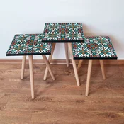 Hanah Home Set klub stocica 3Shp257, 3 komada, Svetloplava