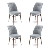 Hanah Home Set 4 trpezarijske stolice Flex Sivo-Braon