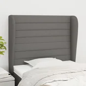Vidaxl vidaXL Vzglavnik s krilci temno siv 83x23x118/128 cm blago