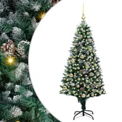 Vidaxl Umestno božično drevo Zelena 150 cm PVC, jeklo in plastika
