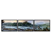 UOKVIRJENA SLIKA 53x73cm Triptih Komplet 3 slik Slap Potok Gore P1010
