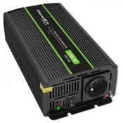 shumee Qoltec Monolith pretvornik napetosti | 1000 W | 2000 W | 24 V do 230 V | Pure Sinus