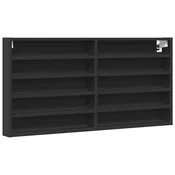 Vidaxl Vitrina črna 100x8,5x50 cm inženirski les