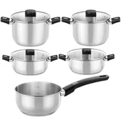 Cookware set, 9 pieces, stainless steel, Elite - Monix