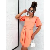 Resti Womens mini dress with puff sleeves and V neckline