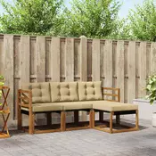 Set vanjskih sofa 4 kom. Prirodna i bež