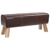 vidaXL klop 110 x 30 x 45 cm Pravo usnje Temno rjava