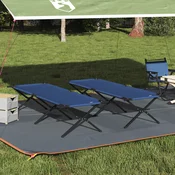 Sklopivi kamperski krevet 2 pcs Plava 210 x 80 x 46 cm
