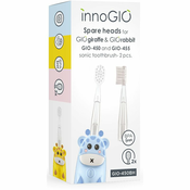 innoGIO GIOGiraffe & GIORabbit Spare Heads Transparent nadomestne glave za zobno ščetko za otroke GIOGiraffe & GIORabbit Sonic Toothbrush 2 kos