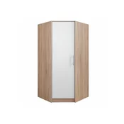 Kutna garderoba Omaha K106 Sonoma hrast, Bijela, 190x95x95cm, Porte guardarobaVrata garderobe: Klasicna vrata
