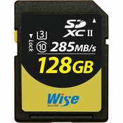 Wise SDXC UDH-II V60 128GB R:290MBs / W:100MBs WI-SD-S128