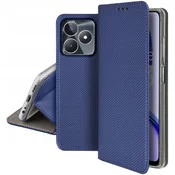 Ovitek za Realme C53/C51 PAMETNI MAGNETNI OVITEK ZA KNJIGO TEMNO MODRA + steklo