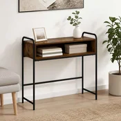 vidaXL Konzolna miza Dimljen hrast 90 x 33 x 80,5 cm Inženirski les