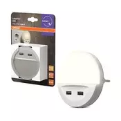 Osram - LED nocna lampica za uticnicu sa senzorom LUNETTA 2xUSB LED/13W/230V