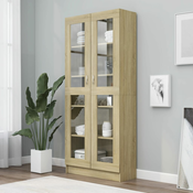 vidaXL Vitrina sonoma hrast 82,5x30,5x185,5 cm iverna plošča