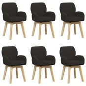 vidaXL vidaXL Vrtilne jedilne stole 6 pcs Bouclé Črna 54 x 58 x 87 cm, (5000296639)