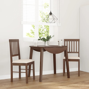 vidaXL Jedilni stoli z blazinami 2 kosa Brown Solid Wood Rubber