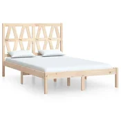 Vidaxl Posteljni okvir iz trdne borovine 120x190 cm