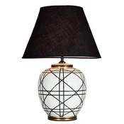 PR Home namizna svetilka New York, črna, višina 60 cm, keramika - Dnevna soba/jedilnica - Tkanine/tekstil