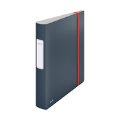 Leitz - Mapa A4 PP 2-obroča Leitz Cosy z elastiko, 60 mm, siva
