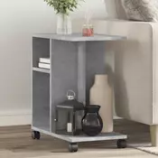 Vidaxl vidaXL Stranska mizica na kolesih betonsko siva 50x30x55 cm