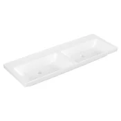 4A71D3RW Villeroy & Boch Subway 3.0 CeramicPlus 130 x 47 cm dvojni keramični umivalnik brez odprtine za armaturo
