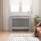 vidaXL Pokrov radiatorja Betonsko siva 112 x 19 x 81,5 cm