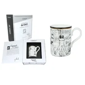 Carmani PORCELANSKA SKODELICA LEONARDO DA VINCI VITRUVIJEV ČLOVEK ART HOME