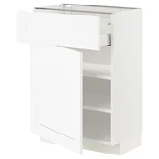 METOD / MAXIMERA Podni element s fiokom/vratima, bela Enköping/bela im. drveta, 60x37 cm