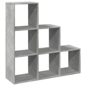 vidaXL vidaXL Pregrada s knjižno omaro 3-nadstropna betonsko siva 99x29x99 cm, (22009069)